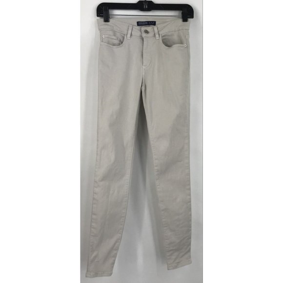 Zara Pants - Zara Denim Jeans Womens Size 4 Beige Skinny Stretch